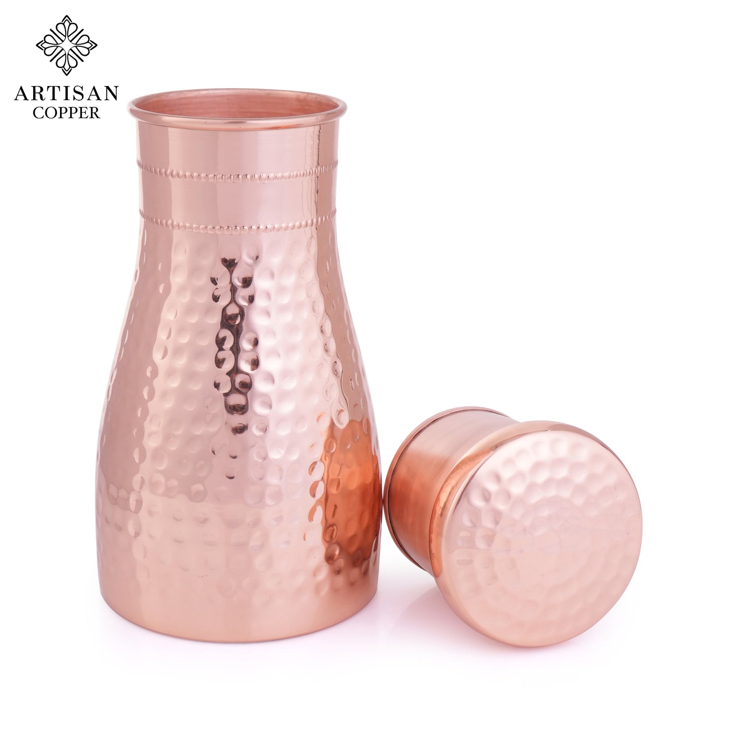 Copper Bedside Carafe (1.4L) – 100% Pure Copper, Handcrafted