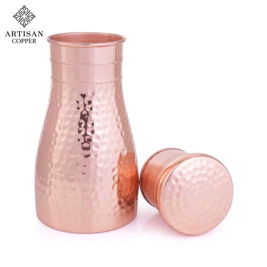 Copper Bedside Carafe (1.4L) – 100% Pure Copper, Handcrafted