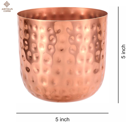 Copper Plated Watering Can & Indoor Planter Set with Tray – 2 Liter Decorative Gardening Set