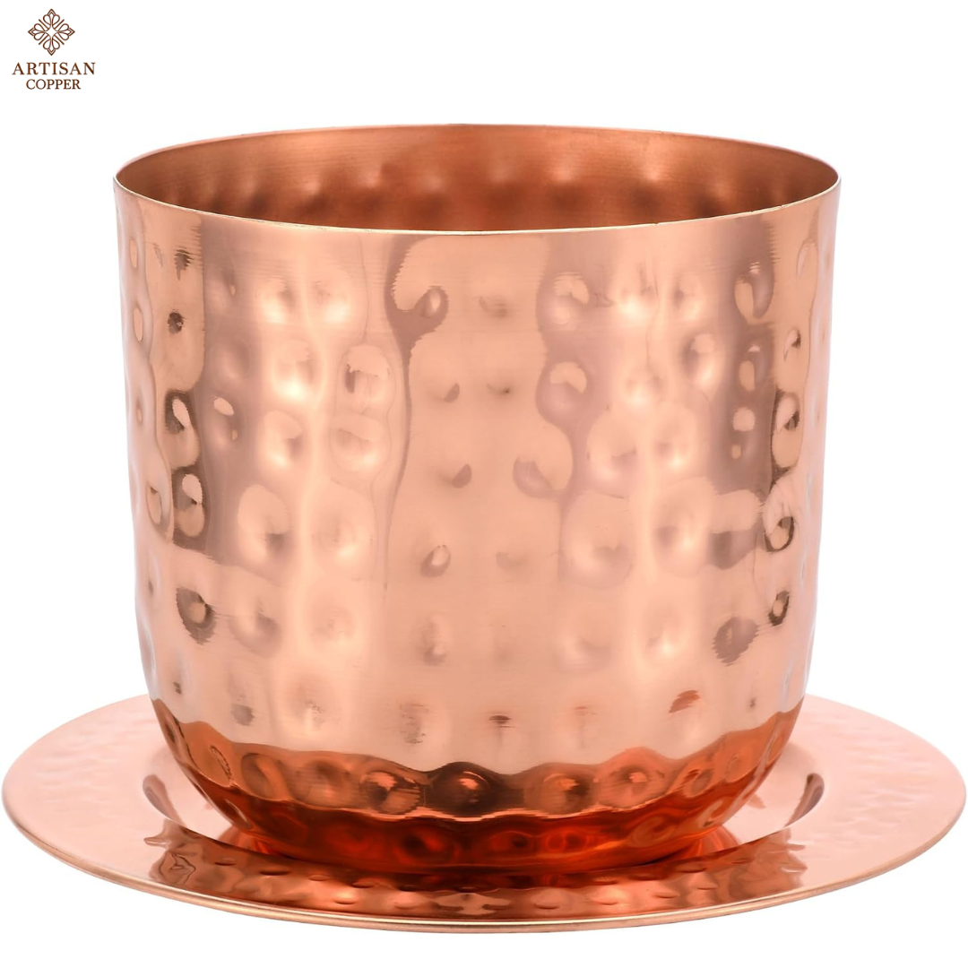 Copper Plated Watering Can & Indoor Planter Set with Tray – 2 Liter Decorative Gardening Set